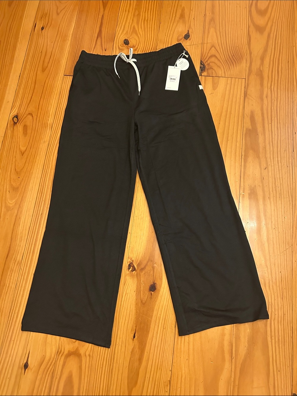 Vuori Black Wide-Leg Drawstring Track Pants